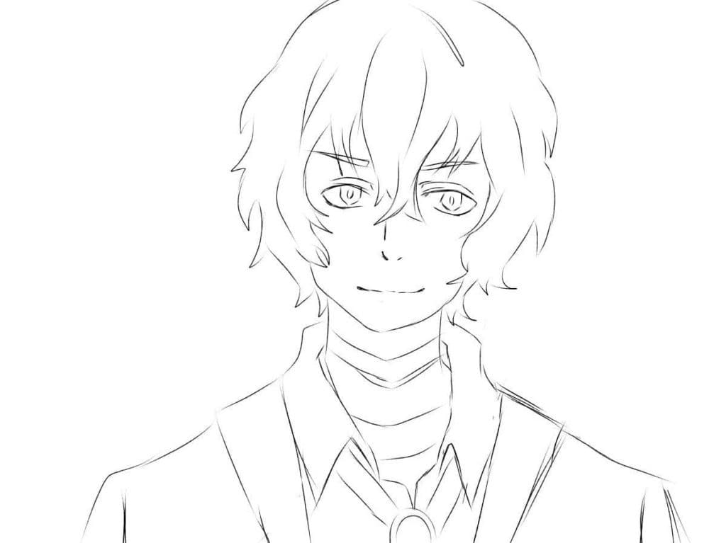 Coloriage Dazai Est Heureux