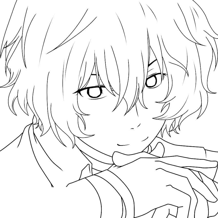 Coloriage Dazai Souriant