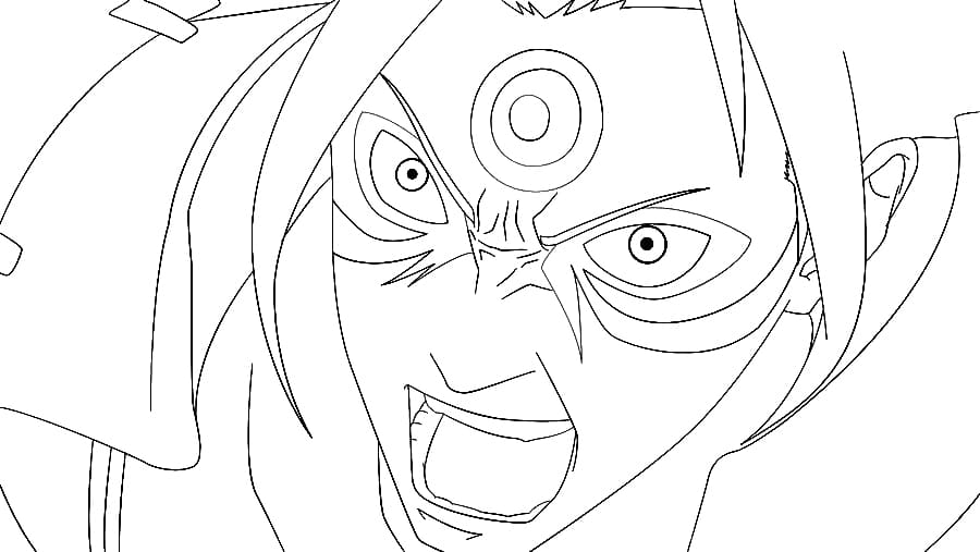 Coloriage Hashirama Senju en colère