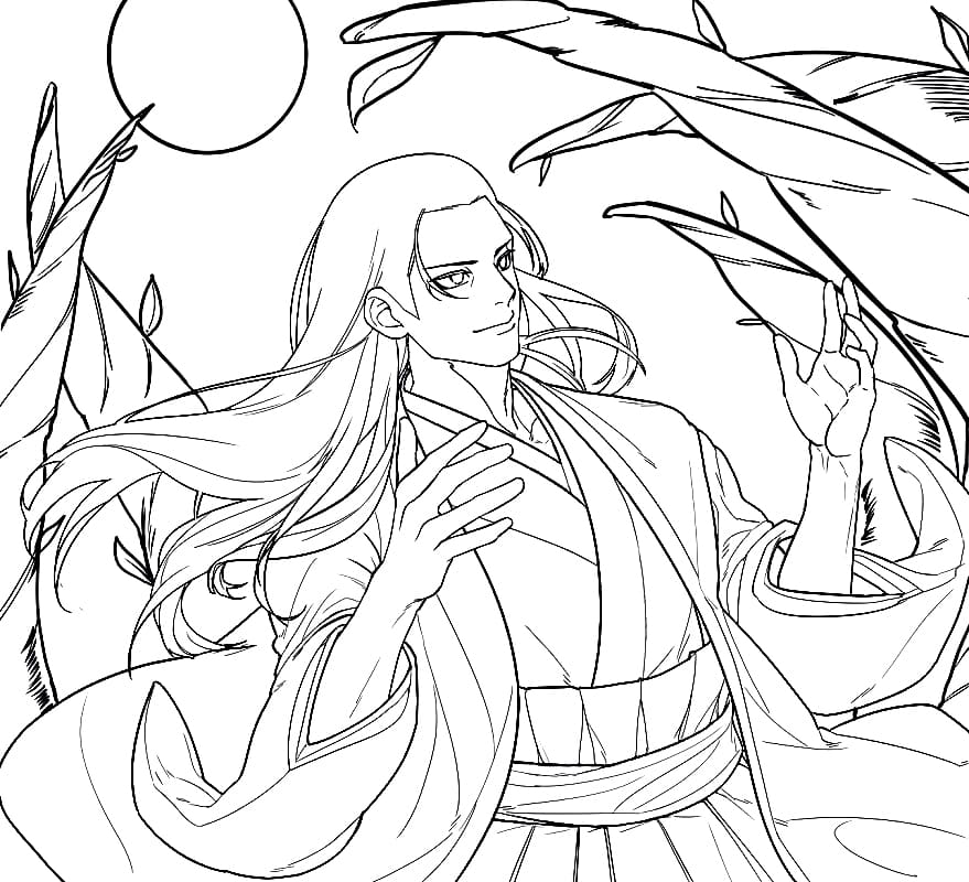 Coloriage Hashirama Senju sourit