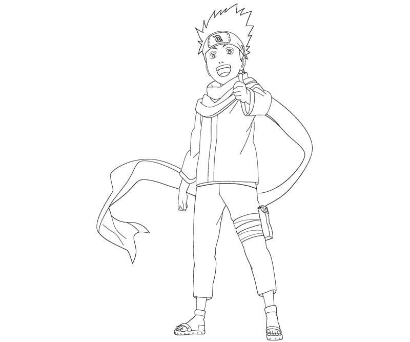 Coloriage Heureux Konohamaru