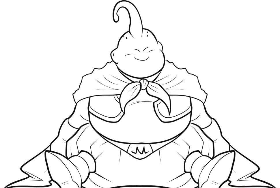 Coloriage Heureux Majin Buu