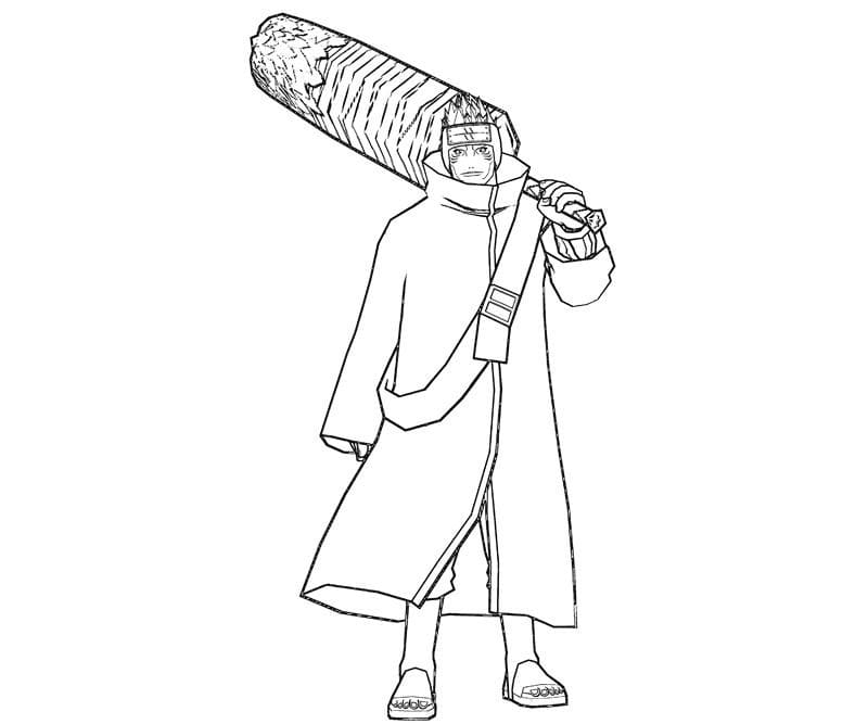 Coloriage Kisame avec son épée