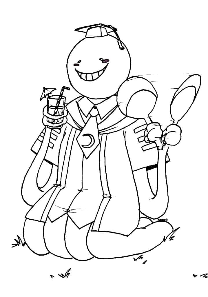 Coloriage Koro-sensei se détend