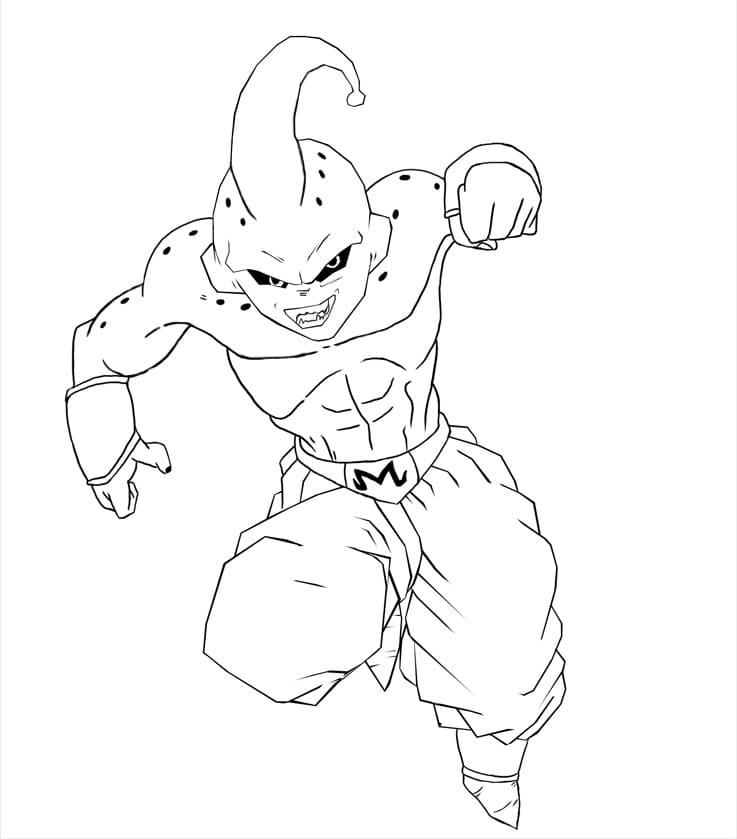 Coloriage Majin Buu Attaquer