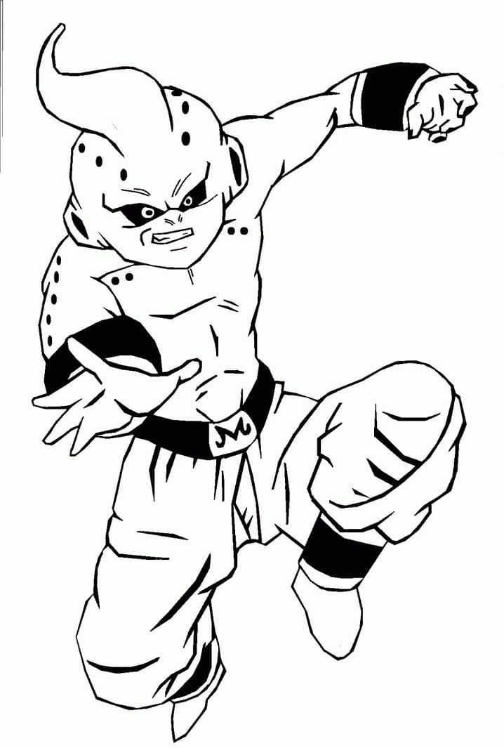 Coloriage Majin Buu Combat