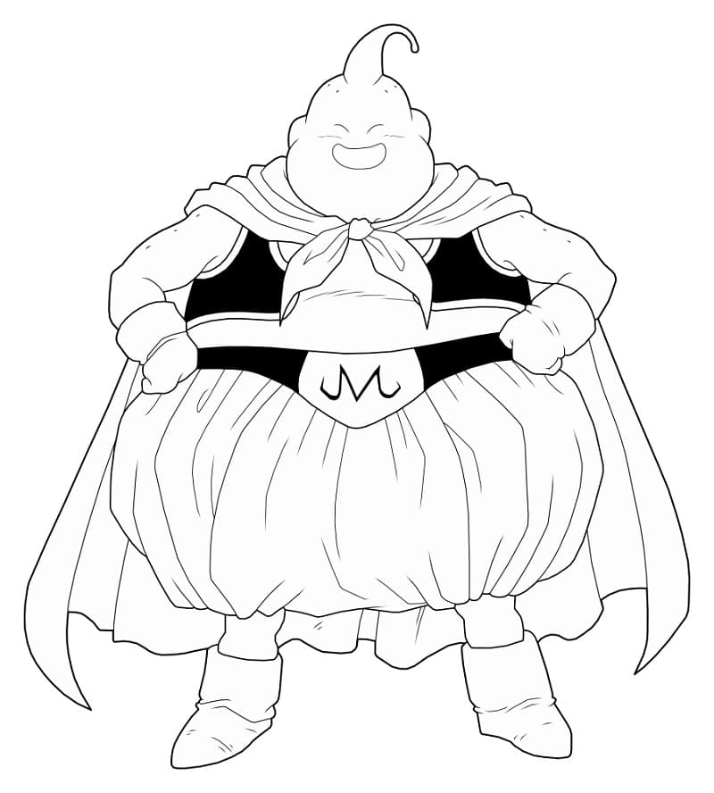 Coloriage Majin Buu Sourit