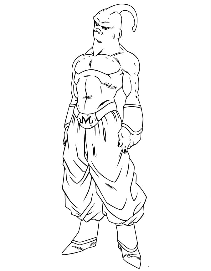 Coloriage Mal Majin Buu Debout