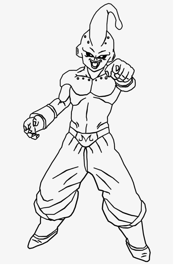 Coloriage Mal Majin Buu Rire