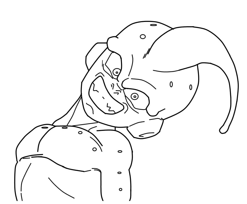 Coloriage Mal Majin Buu Souriant