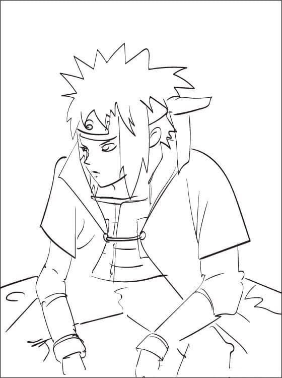 Coloriage Minato assis