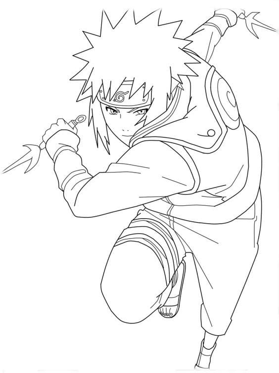 Coloriage Minato attaque