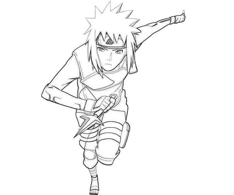 Coloriage Minato en cours d'exécution