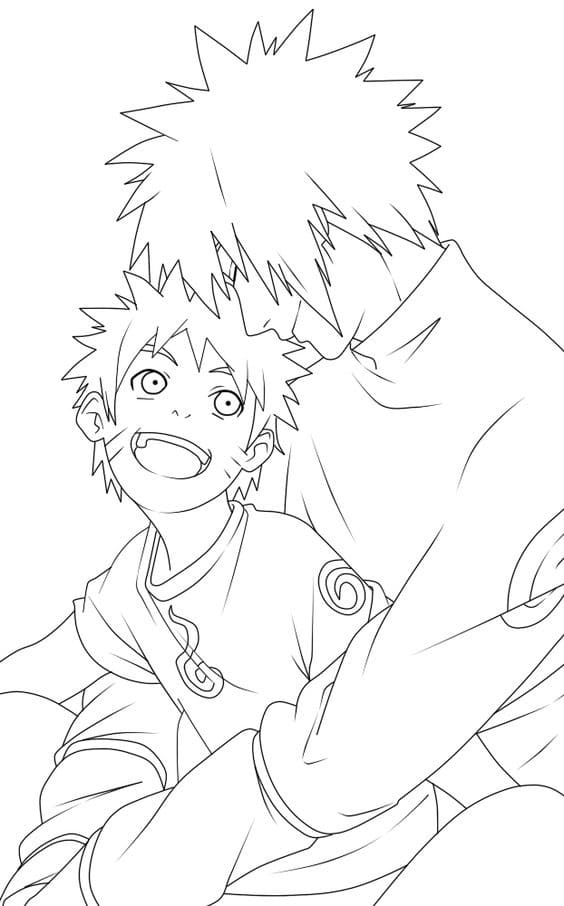 Coloriage Naruto et Minato