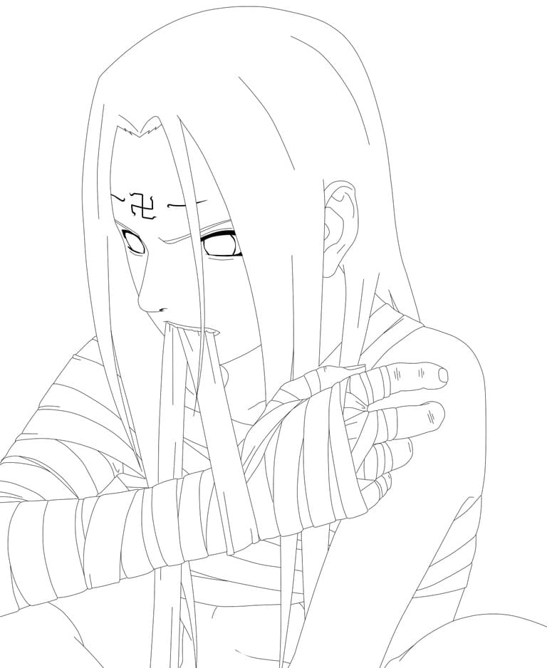 Coloriage Neji Hyûga 3