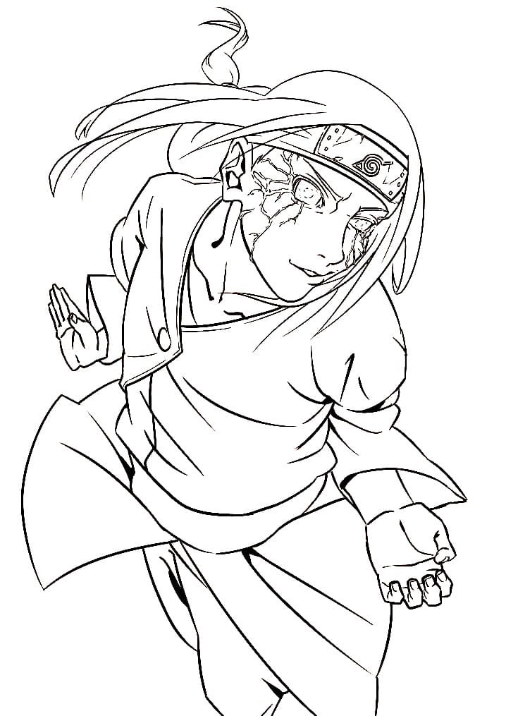 Coloriage Neji Hyûga attaque