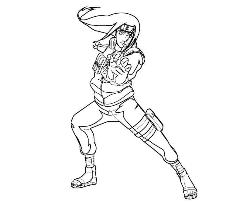 Coloriage Neji Hyûga en combat