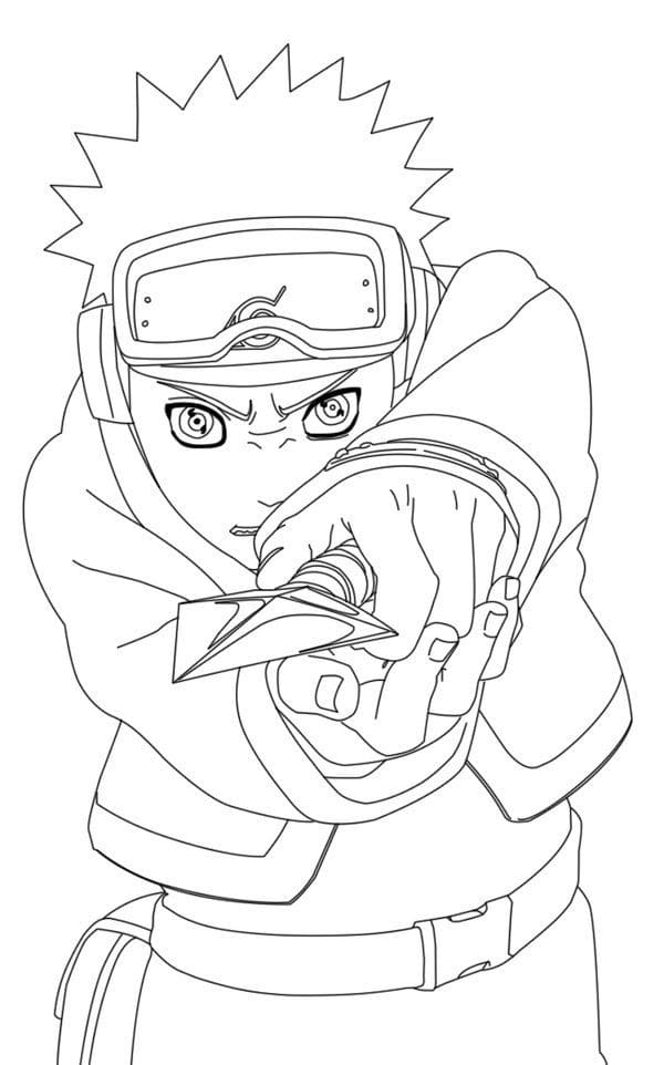 Coloriage Obito En Utilisant Le Kunai