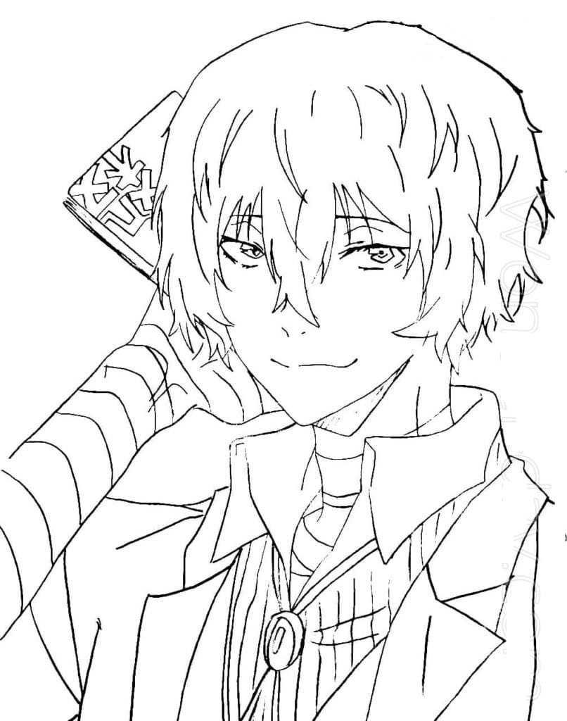 Coloriage Osamu Dazai De Base