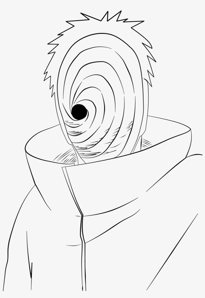 Coloriage Portrait d'Obito