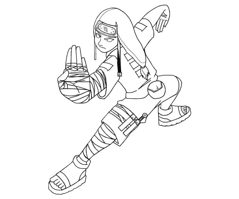 Coloriage Pose de combat de Neji