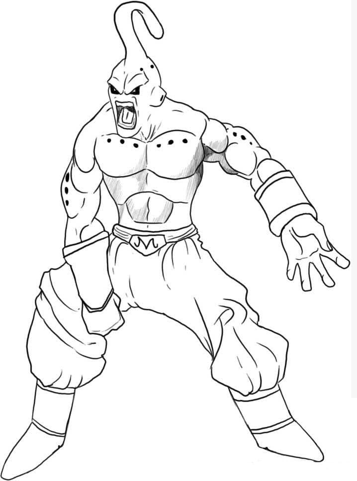 Coloriage Surprendre Majin Buu