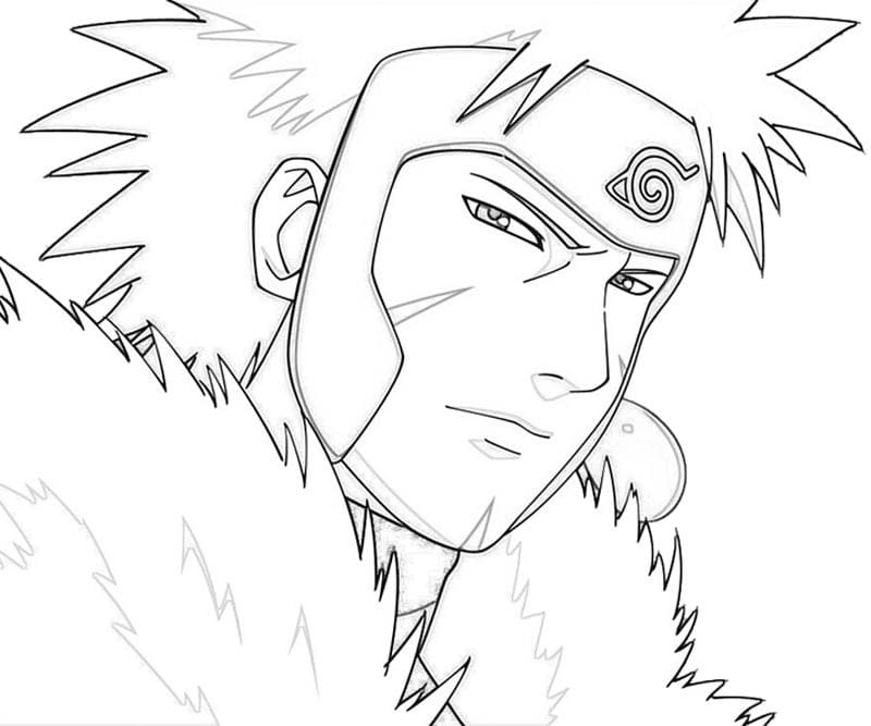 Coloriage Tobirama Senju a l'air cool