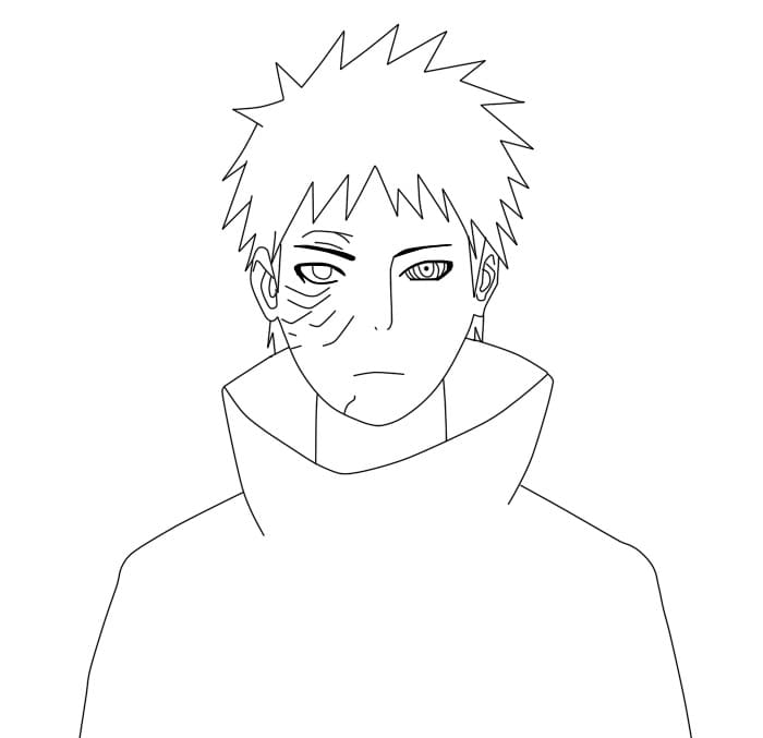 Coloriage Uchiha Obito Visage