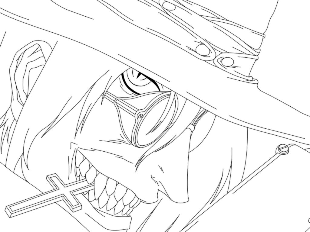 Coloriage Alucard souriant