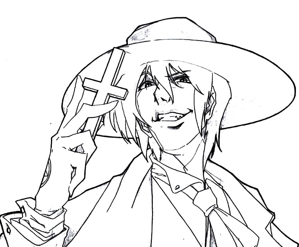 Coloriage Alucard sourit