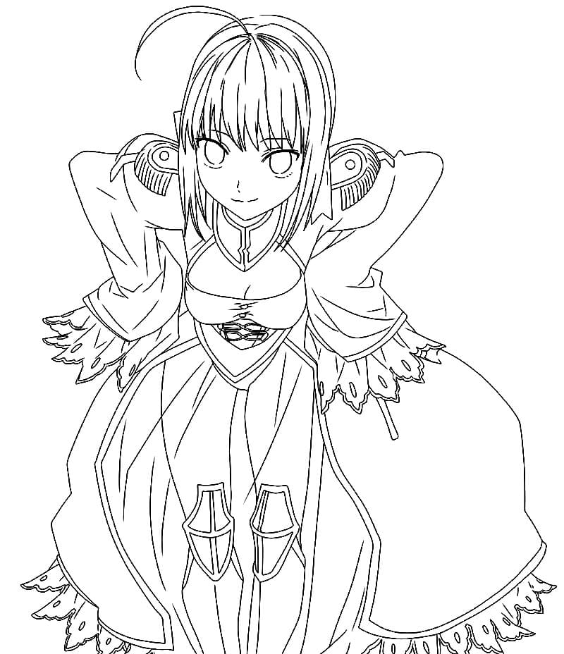 Coloriage Belle Saber