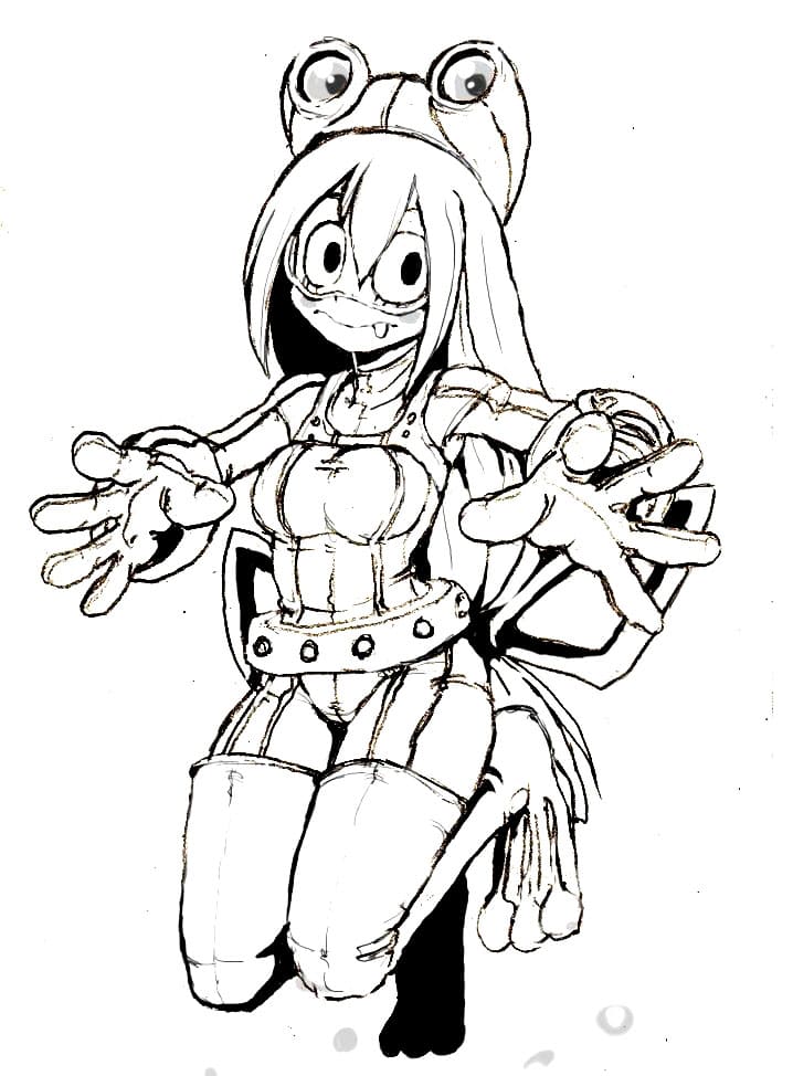 Coloriage Belle Tsuyu Asui