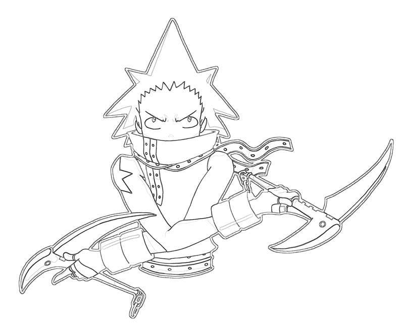 Coloriage Black Star avec son arme