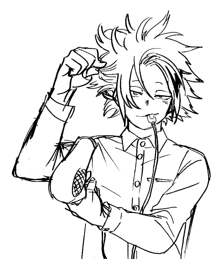 Coloriage Denki Kaminari 1