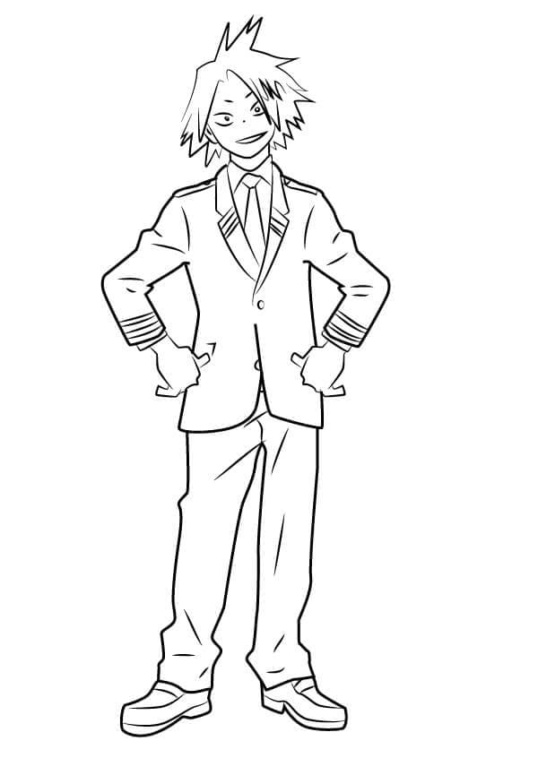 Coloriage Denki Kaminari heureux