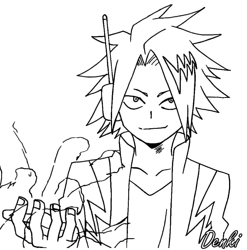 Coloriage Denki Kaminari pouvoir