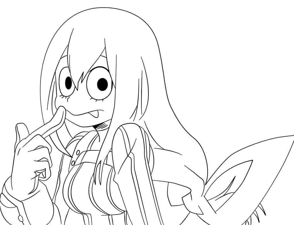 Coloriage Drôle et adorable Tsuyu