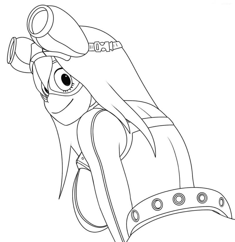 Coloriage Fille-grenouille Tsuyu Asui