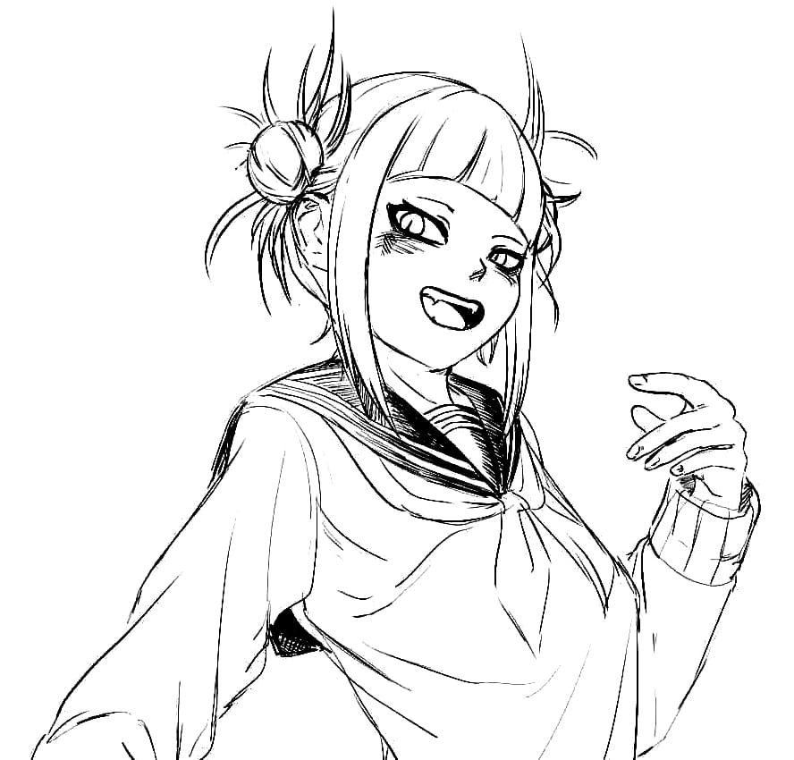 Coloriage Himiko Toga esquisser