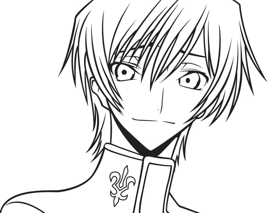 Coloriage Lelouch souriant