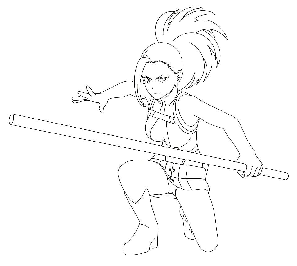 Coloriage Momo Yaoyorozu action