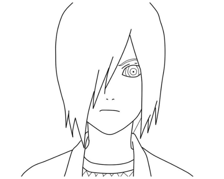 Coloriage Nagato avec Rinnegan