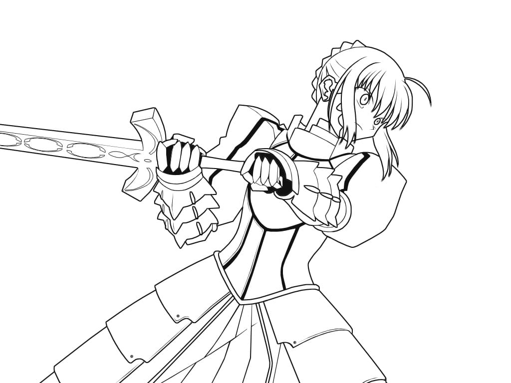 Coloriage Saber avec l'épée