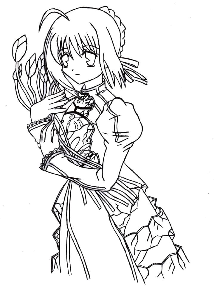 Coloriage Saber mignonne