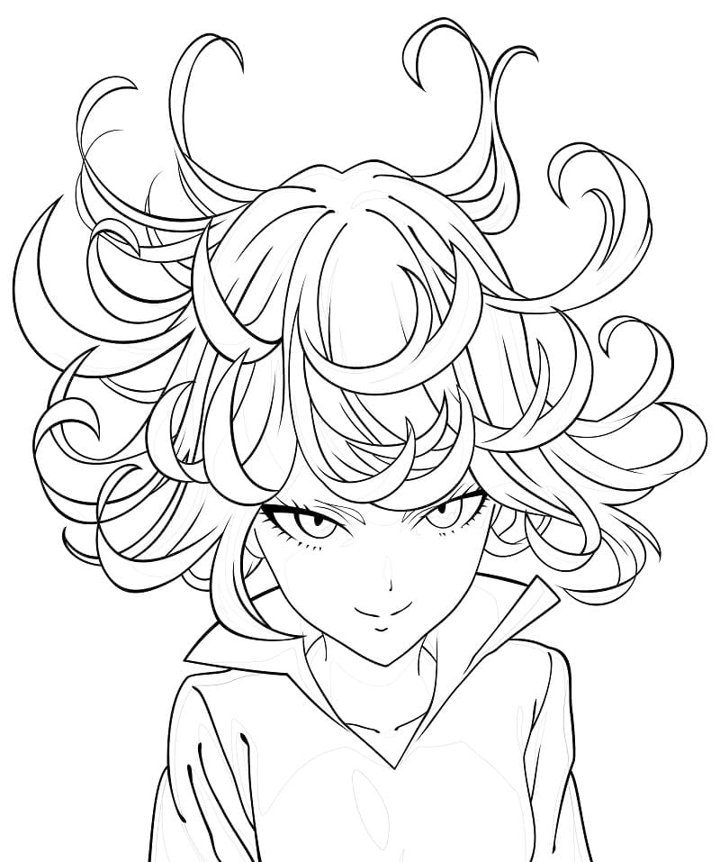 Coloriage Tatsumaki souriant