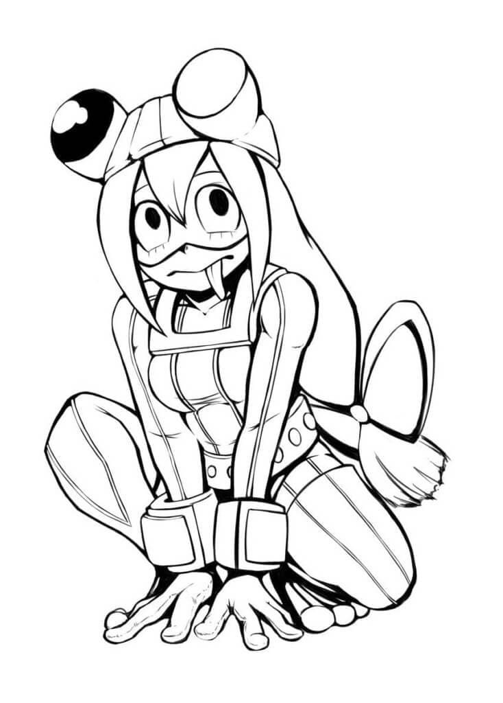 Coloriage Tsuyu Asui 1