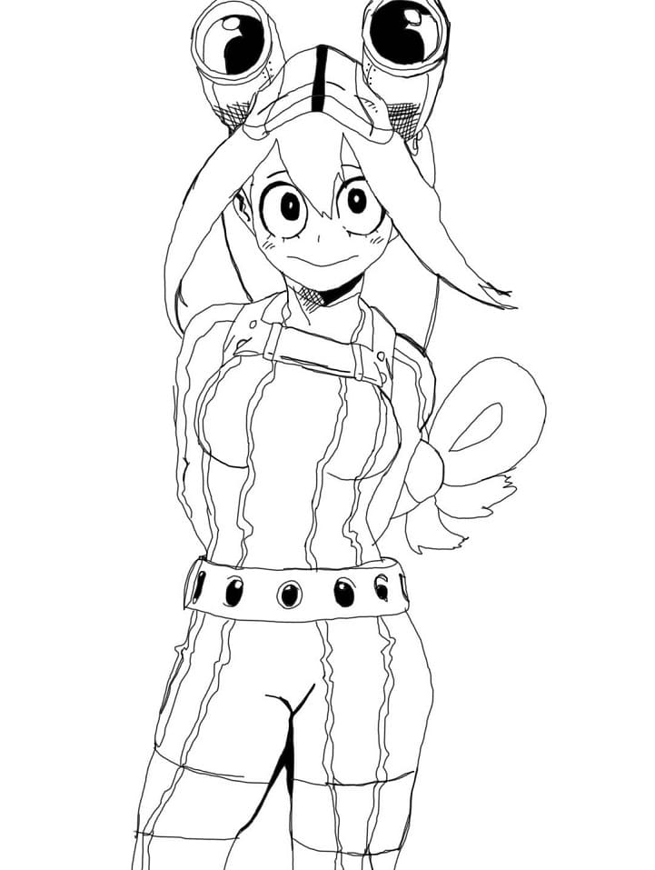 Coloriage Tsuyu Asui 4