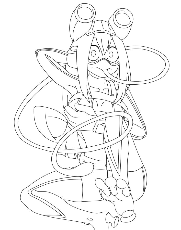 Coloriage Tsuyu Asui 5