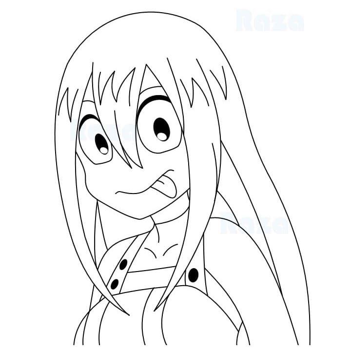 Coloriage Tsuyu Asui 6