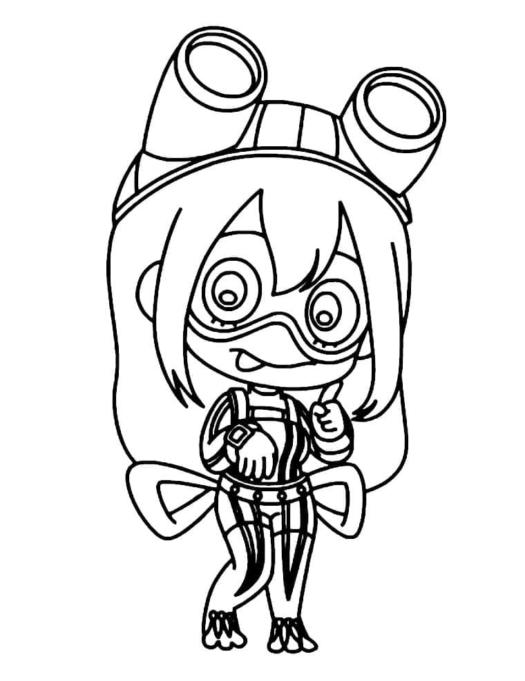 Coloriage Tsuyu Asui Chibi